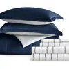 Homespun 7-piece Assorted Reversible Comforter Set In Navy