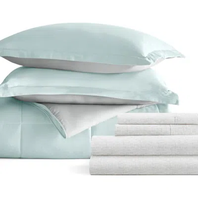 Homespun 7-piece Assorted Reversible Comforter Set In Green