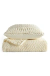 Homespun Chunky Knit Accent Pillow & Oversize Throw Blanket Set