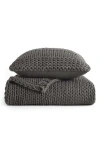 Homespun Chunky Knit Accent Pillow & Oversize Throw Blanket Set
