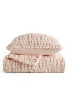 Homespun Chunky Knit Accent Pillow & Oversize Throw Blanket Set