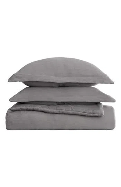 Homespun Double Gauze 3-piece Comforter Set In Gray
