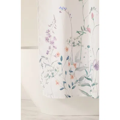 Homespun Flower Print Shower Curtain