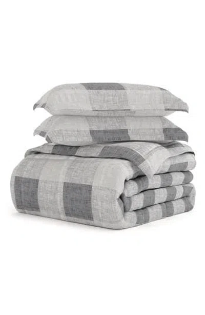Homespun Gray Plaid Premium Microfiber Comforter Set In Grey