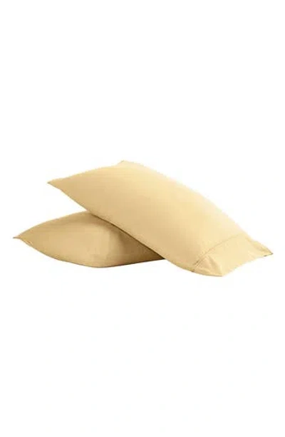 Homespun Home Spun Premium Ultra Soft 2-piece Pillow Case Set In Gold