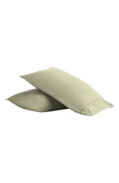 Homespun Home Spun Premium Ultra Soft 2-piece Pillow Case Set In Sage