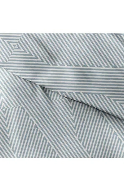 Homespun Home Spun Premium Ultra Soft Modern Diagonal 3-piece Duvet Cover Set In Blue