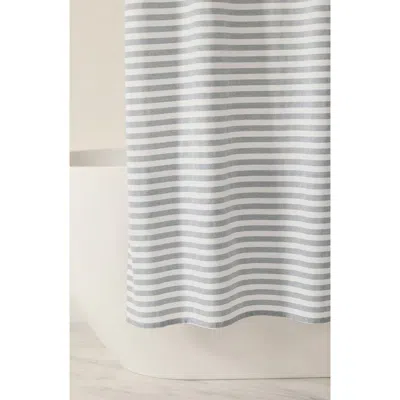 Homespun Mixed Stripe Shower Curtain In Blue