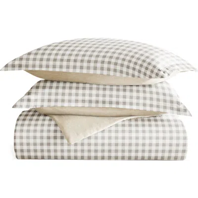 Homespun Pattern Duvet Cover & Sham Set In Brown