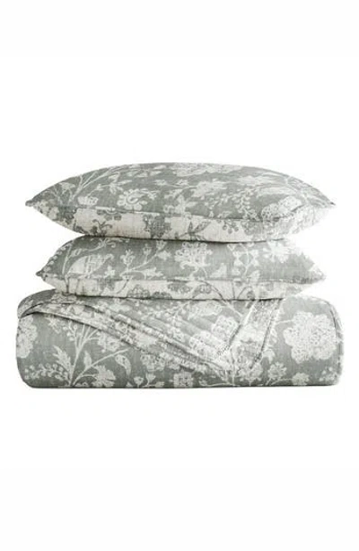 Homespun Pattern Reversible Quilt & Sham Set
