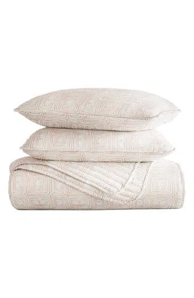 Homespun Pattern Reversible Quilt & Sham Set In Multi