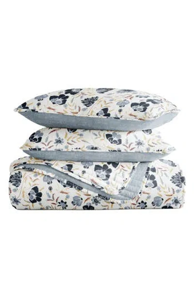 Homespun Pattern Reversible Quilt & Sham Set In Multi