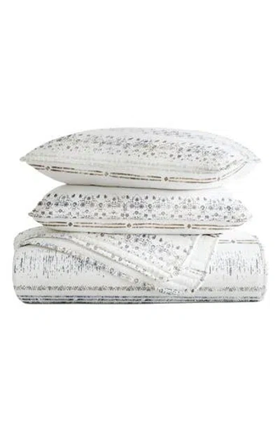 Homespun Pattern Reversible Quilt & Sham Set In Multi