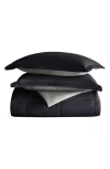 Homespun Premium Down Alternative Reversible Comforter Set In Black