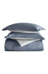Homespun Premium Down Alternative Reversible Comforter Set In Stone/light Gray