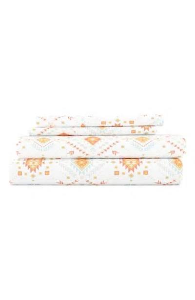 Homespun Premium Ultra Burst Of Vines Pattern 4-piece Bed Sheets Set In Orange