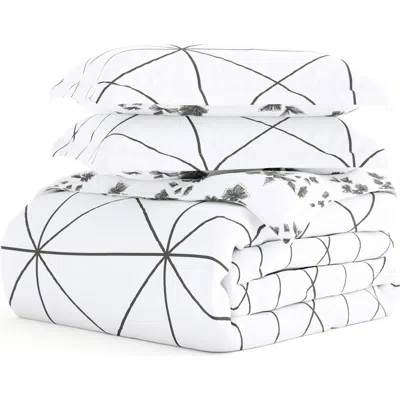 Homespun Premium Ultra Soft 3-piece Reversible Duvet Cover Set In Gray