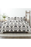 Homespun Premium Ultra Soft Adobe Diamond 3-piece Reversible Duvet Cover Set In Gray