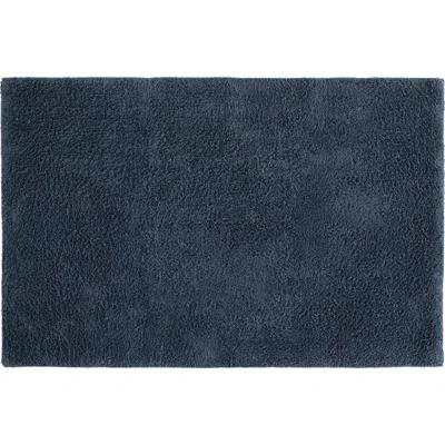 Homespun Reversible Cotton Bath Mat In Blue