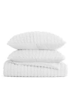 Homespun Seersucker Textured 3-piece Comforter Set In White