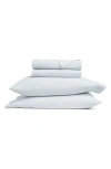 Homespun Solid Cotton Percale Sheet Set In Blue