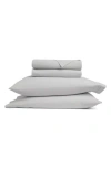 Homespun Solid Cotton Percale Sheet Set In Gray
