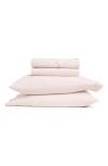 Homespun Solid Cotton Percale Sheet Set In Pink