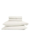Homespun Solid Cotton Percale Sheet Set In White