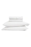 Homespun Solid Cotton Percale Sheet Set In White
