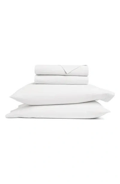 Homespun Solid Cotton Percale Sheet Set In White