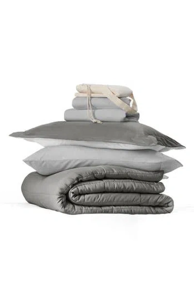 Homespun Ultimate College Essentials Bedding Bundle. In Gray