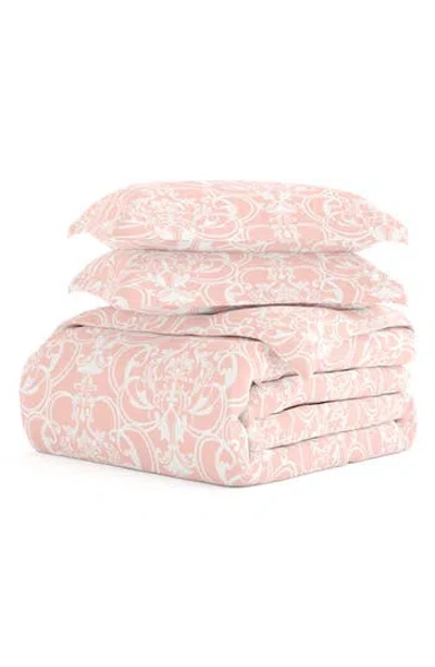 Homespun Ultra Soft 3-piece Duvet Cover Set In Pink