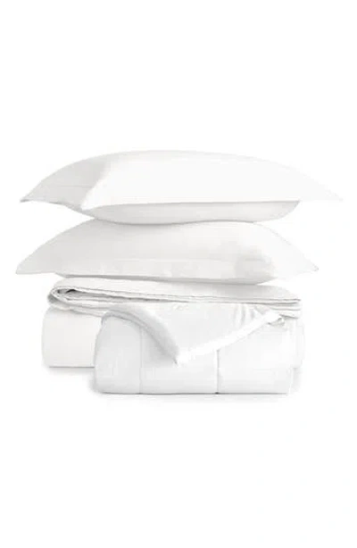 Homespun Vintage Washed Cotton Duvet Cover & Sham Set In White