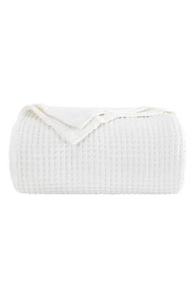 Homespun Waffle Weave Cotton Blanket In White