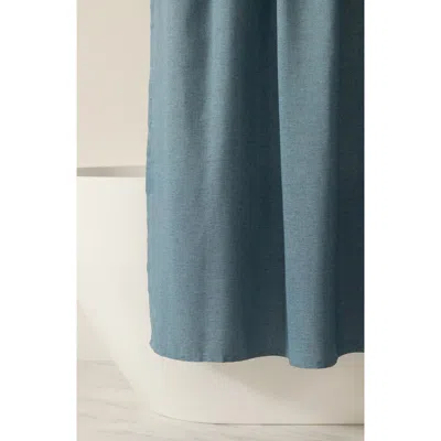 Homespun Woven Shower Curtain In Blue