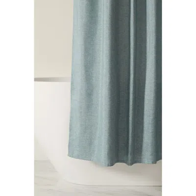 Homespun Woven Shower Curtain In Blue