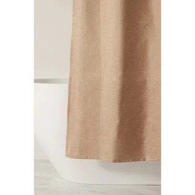 Homespun Woven Shower Curtain In Brown