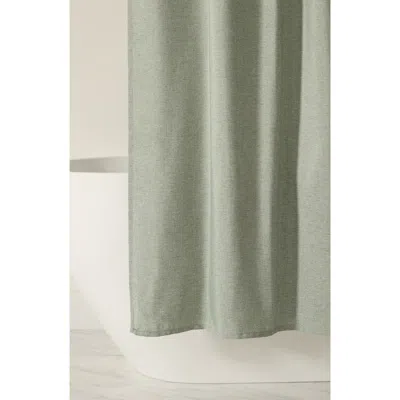Homespun Woven Shower Curtain In Green