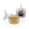Homew Crystal Castle Glass Candy Dish/jar With Lid (set Of 2) - 4.1" X 4.7" H