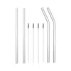 Homew Reusable Glass Straw 2 Straight 2 Curved And 4 Brushes
