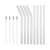 Homew Reusable Glass Straw 4 Straight 4 Curved And 4 Brushes