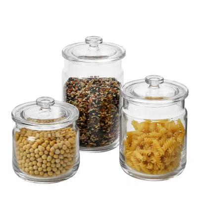Homew Spirit Collection Glass Canister 3 In 1 Set