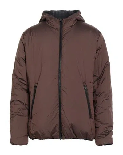 Homeward Clothes Man Jacket Brown Size Xxl Nylon, Elastane