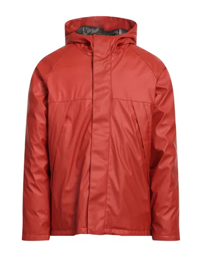 Homeward Clothes Man Jacket Rust Size Xl Polyester, Polyurethane In Red