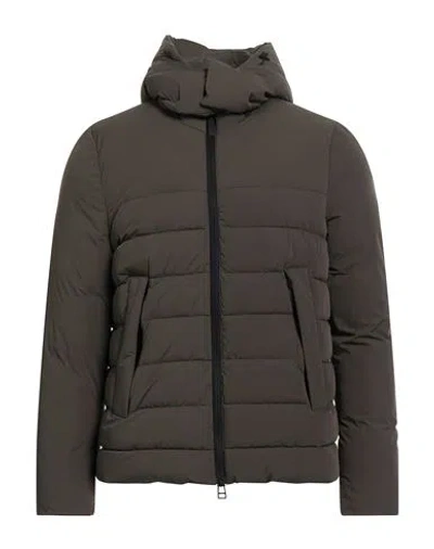 Homeward Clothes Man Puffer Military Green Size S Nylon, Elastane