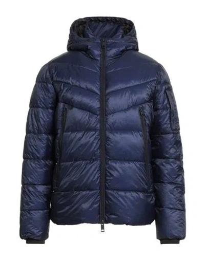 Homeward Clothes Man Puffer Navy Size M Nylon In Blue