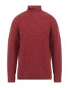 Homeward Clothes Man Turtleneck Rust Size Xl Goat Wool, Nylon In Red
