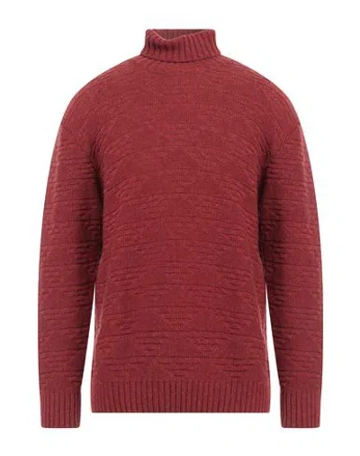 Homeward Clothes Man Turtleneck Rust Size Xl Goat Wool, Nylon In Red