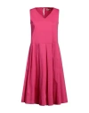 Homeward Clothes Woman Midi Dress Fuchsia Size 6 Cotton, Nylon, Elastane In Pink