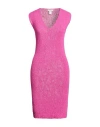 Homeward Clothes Woman Midi Dress Fuchsia Size L Polyamide In Pink